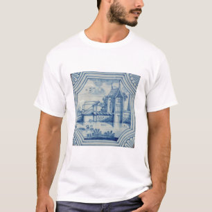 Delft tile showing a drawbridge over a canal, 19th T-Shirt