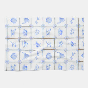 Delft Tile Teatowel Kitchen Towel