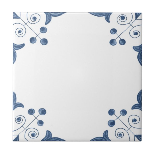 Delft Tile with Scroll Corners (Front)