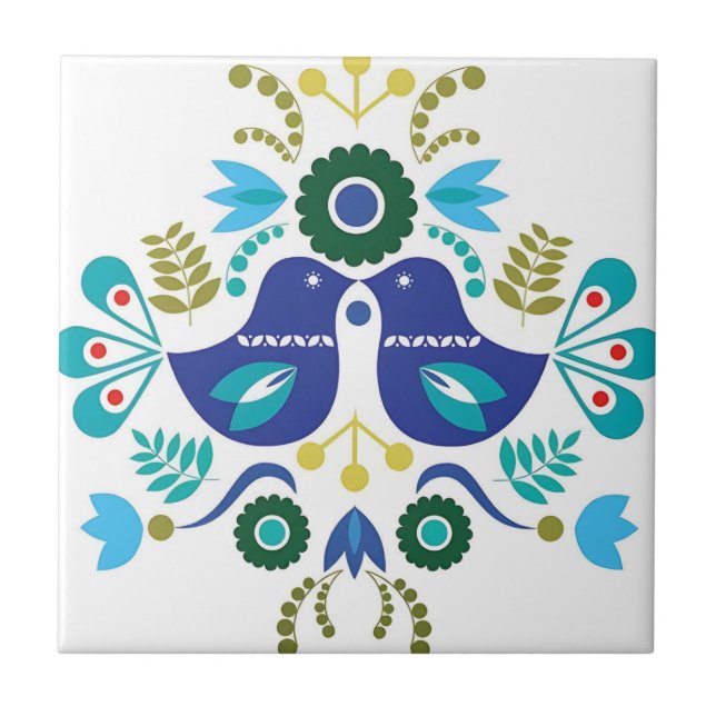 delft tiles reproductions colourful birds (Front)