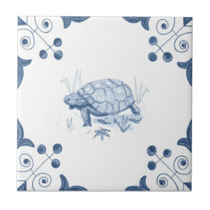 Delft Tortoise Tile with Scroll Corners