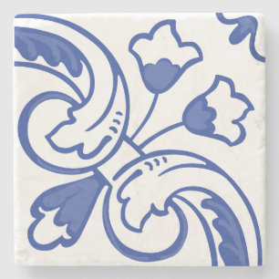 Delft Vine Blossom Stone Coaster