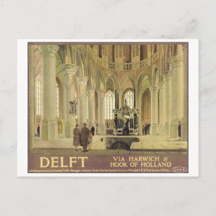 Delft Vintage Travel Poster Postcard