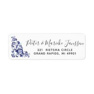 Delfts Blauw Delft Blue Dutch Return Adresse