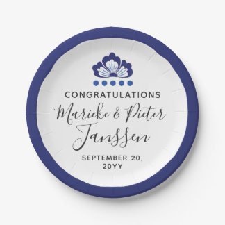 Delfts Blauw Delft Blue Dutch Wedding Cake Paper Plate