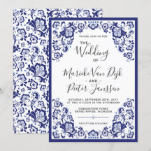 Delfts Blauw | Delft Blue Dutch Wedding Invitation