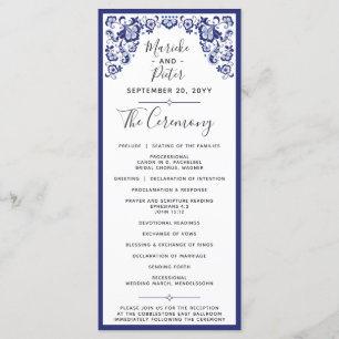 Delfts Blauw   Delft Blue Dutch Wedding Programme