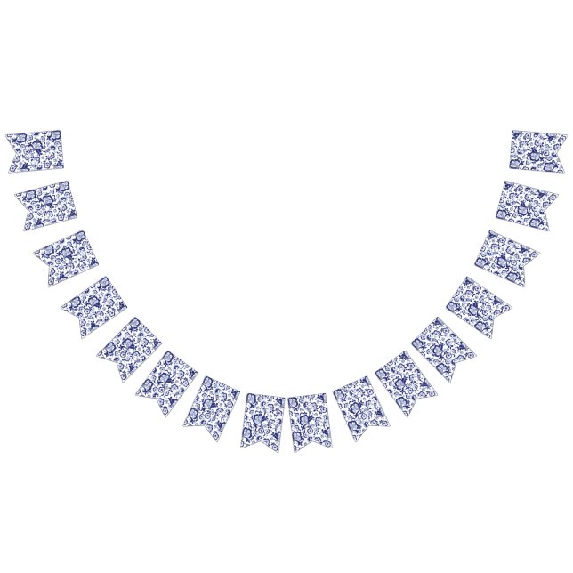 Delfts Blauw | Delft Blue Dutch Wedding Reception Bunting Flags (All)