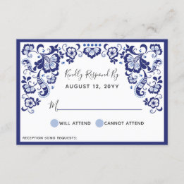 Delfts Blauw | Delft Blue Dutch Wedding RSVP Card