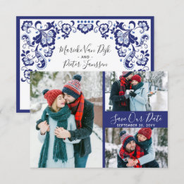 Delfts Blauw | Delft Blue Save The Date Photos Invitation