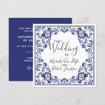 Delfts Blauw | Delft Blue Tile Wedding Invitation