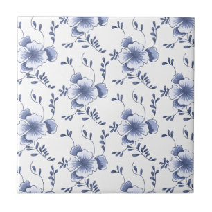 Delftware Style Pansy Tile