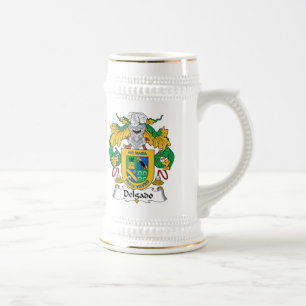 Delgado Family Crest Beer Stein