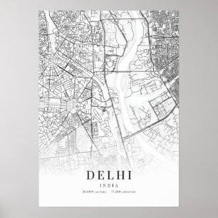 Delhi City Map Poster