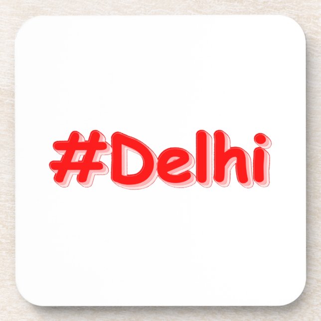  "#Delhi" Cute Design. Buy Now Coaster (Front)
