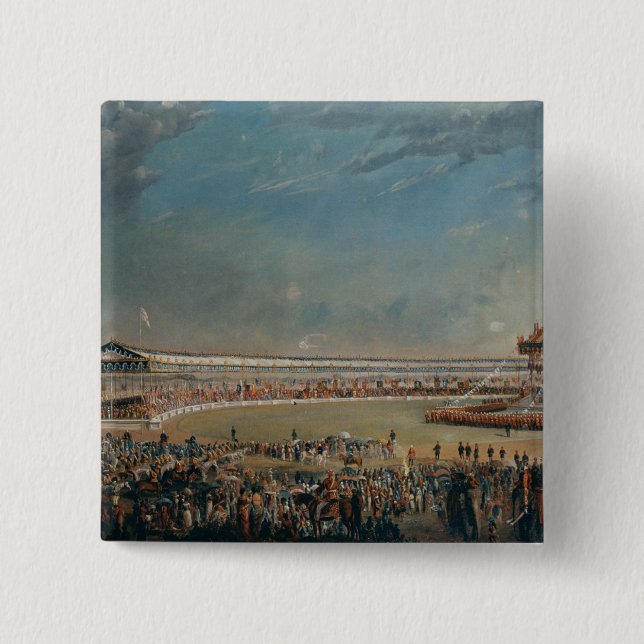 Delhi Durbar 2 Inch Square Button (Front)