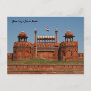 delhi fort postcard