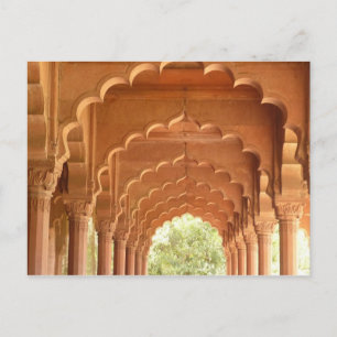 delhi fort red arches postcard