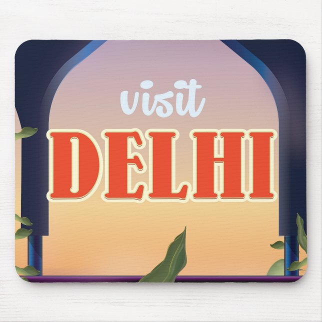 Delhi Vintage Travel Print. Mouse Pad (Front)