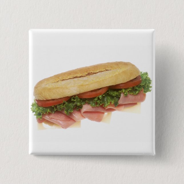 Deli Sandwich 2 Inch Square Button (Front)