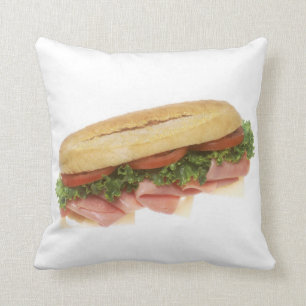 Deli Sandwich Throw Pillow