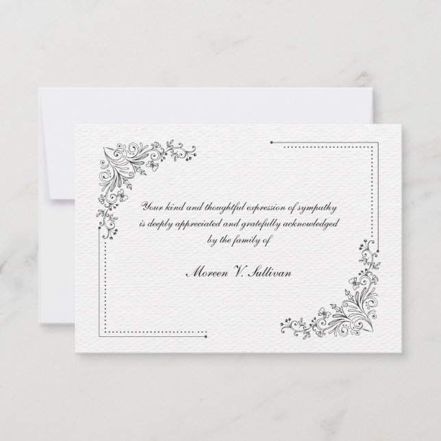 Délicat Carte de remerciements florale à la main (Devant)