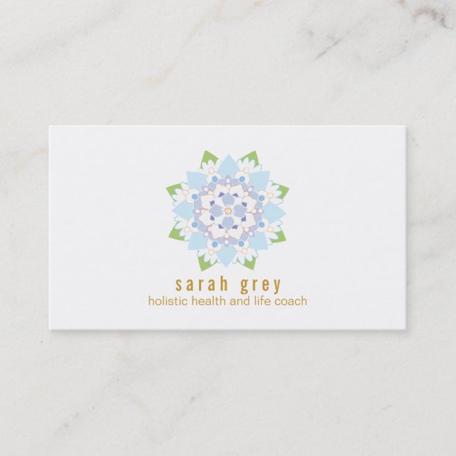 Délicat Carte de visite à fleurs de Lotus Bleu (Devant)