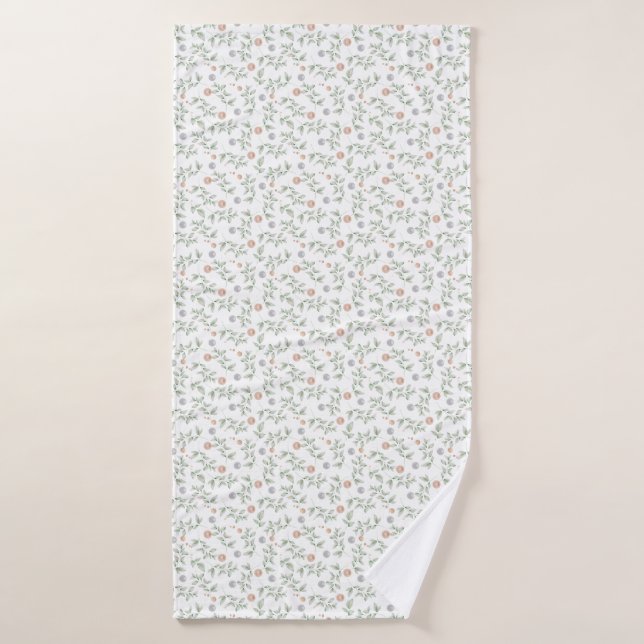 Délicat Chic Cottage Botanique Impression (Serviette de bain)