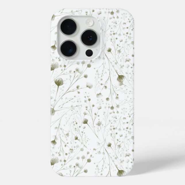 Délicat coque iphone de fleurs vertes avec Botani  (Verso)