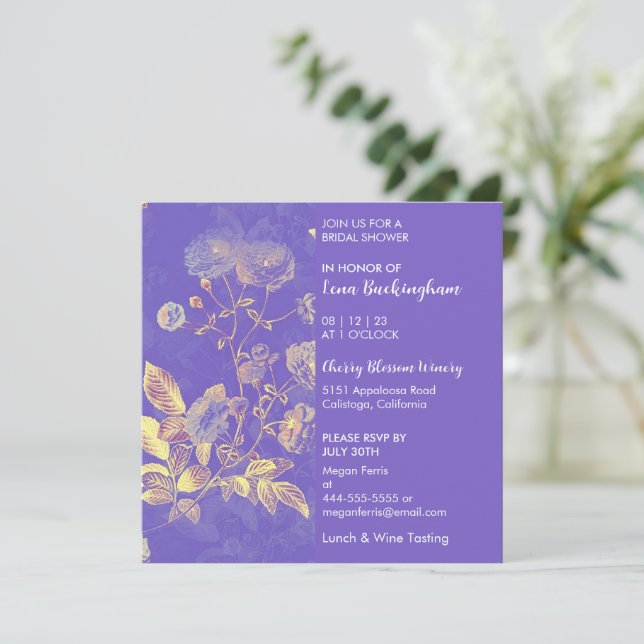 Délicat Floral Invitation à la douche nuptiale (Debout devant)