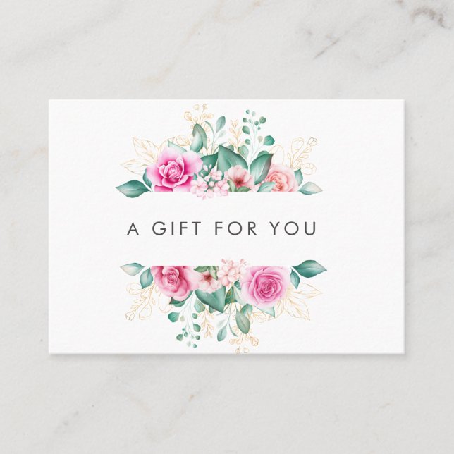 délicat jardin fleuri rose roses certificat cadeau (Devant)