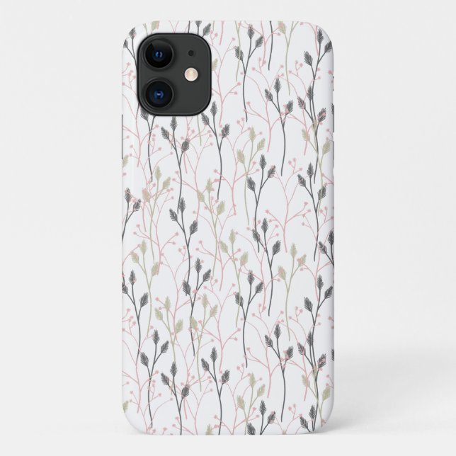 Délicat motif floral dans Coque iphone pastel doux (Dos)