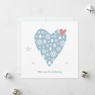 Delicat Winter Christmas Heart Card Invitation