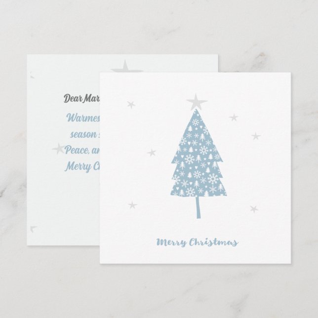 Delicat Winter Christmas tree Card | Invitation  (Front/Back)