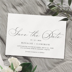 Delicate Airy Elegant Script Vintage Wedding Save The Date