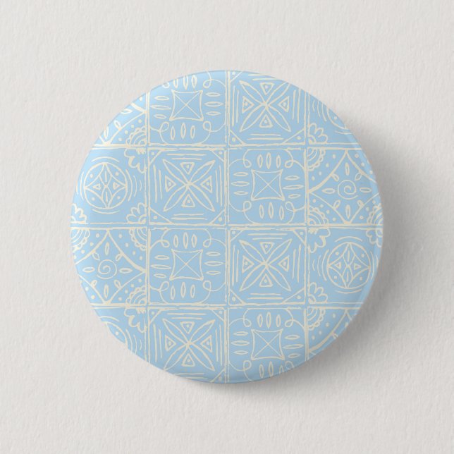 Delicate Amalfi style tile seamless pattern 2 Inch Round Button (Front)