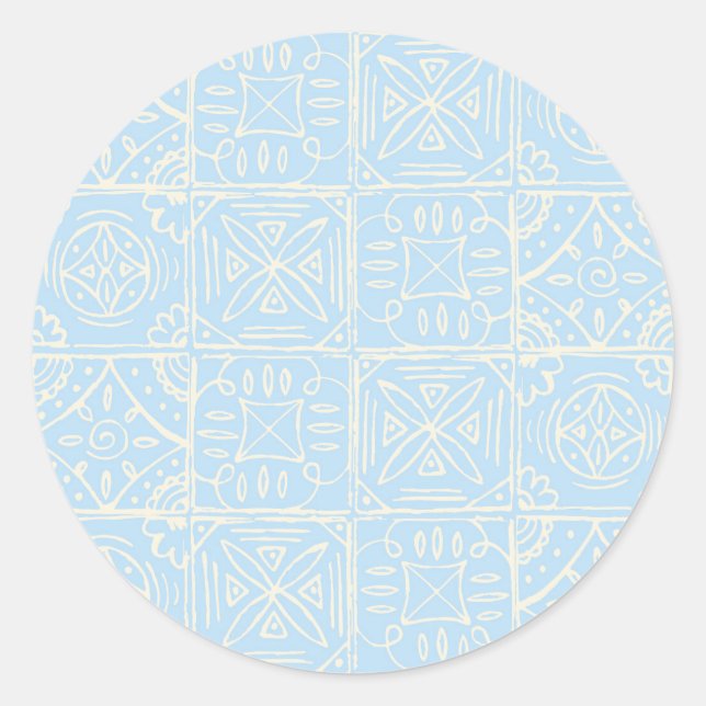 Delicate Amalfi style tile seamless pattern Classic Round Sticker (Front)