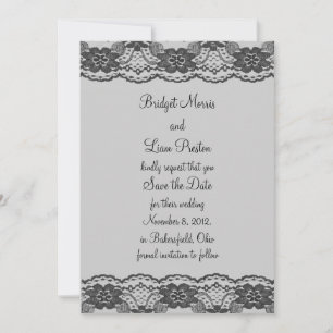 Delicate and Lacy Save the Date (grey)