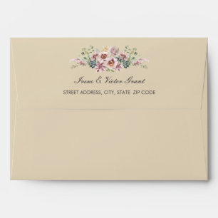 Delicate Anemone Flowers Neutral pink Wedding   A7 Envelope