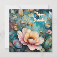 Delicate Apricot Cosmos on Teal