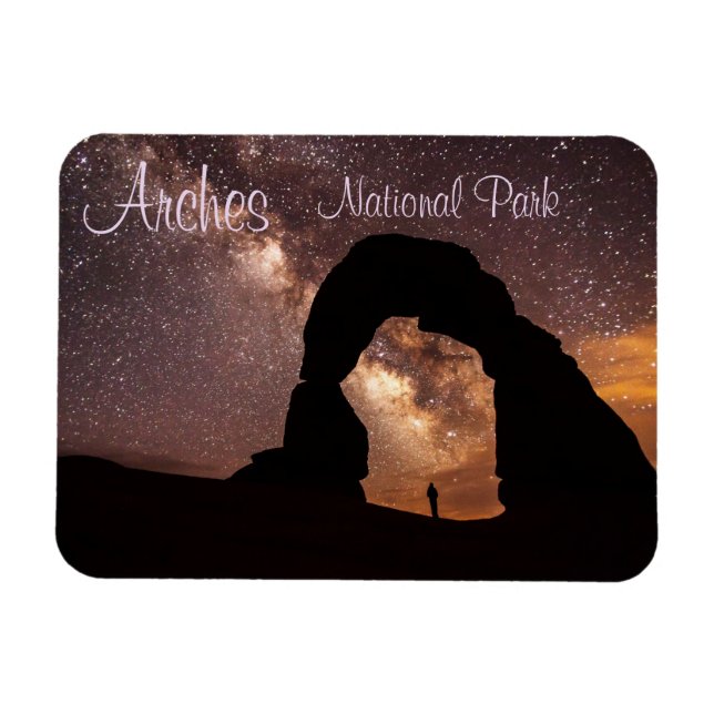 Delicate Arch against Starry Sky, Arches NP, Utah Magnet (Horizontal)