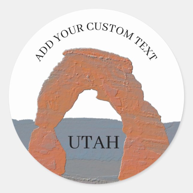 Delicate Arch in Arches National Park Utah Custom Classic Round Sticker (Front)