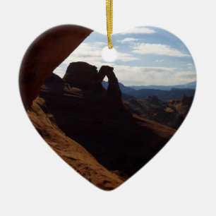 Delicate Arch through Rock Window at Arches Ceramic Ornament