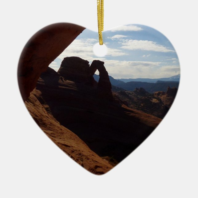 Delicate Arch through Rock Window at Arches Ceramic Ornament (Front)