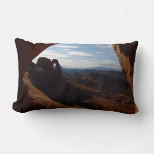 Delicate Arch through Rock Window at Arches Lumbar Pillow