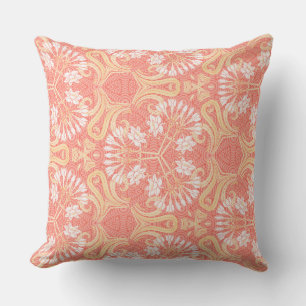 Delicate Art Nouveau Florals Throw Pillow