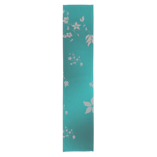 Delicate Asian flowers Short Table Runner (Front)