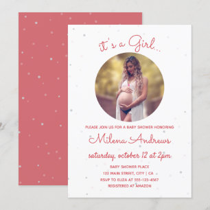 Delicate Baby Shower Invitation With Photo
