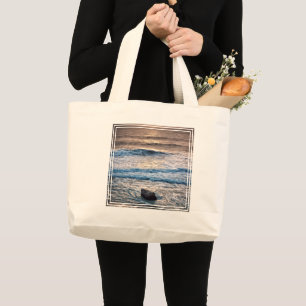 Delicate Beach Sunset Large Tote Bag