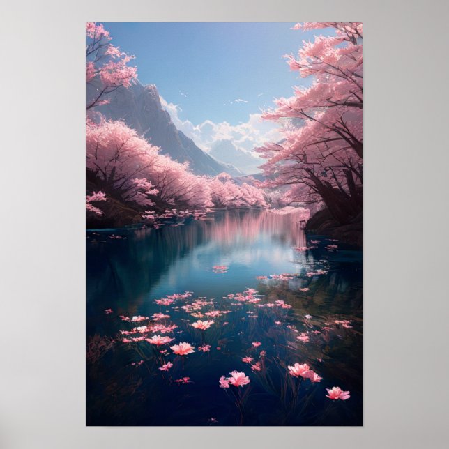 Delicate Beauty of Cherry Blossoms Poster (Front)